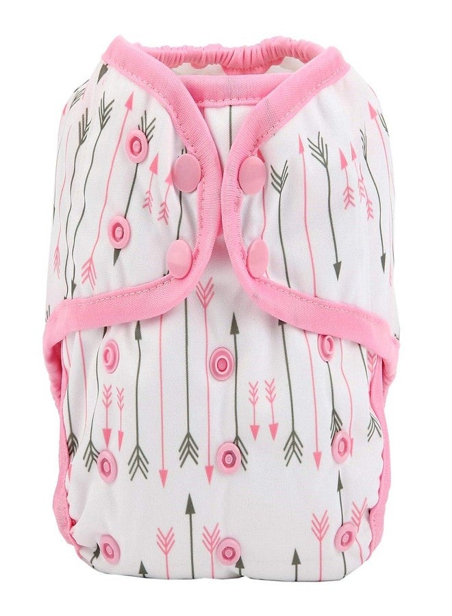 Hibaby One Size Cloth Diaper Cover Snap with Double Gusset (Pink Arrows) - Image 1